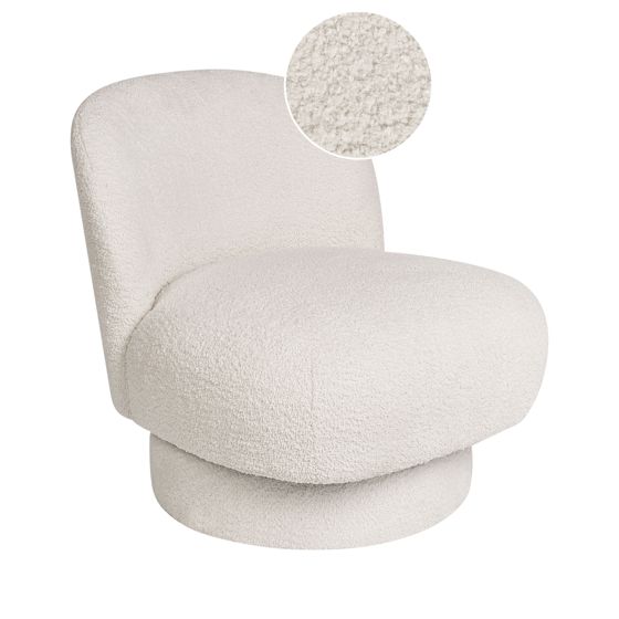 Svängbar fåtölj AYLO Bouclé Off-White