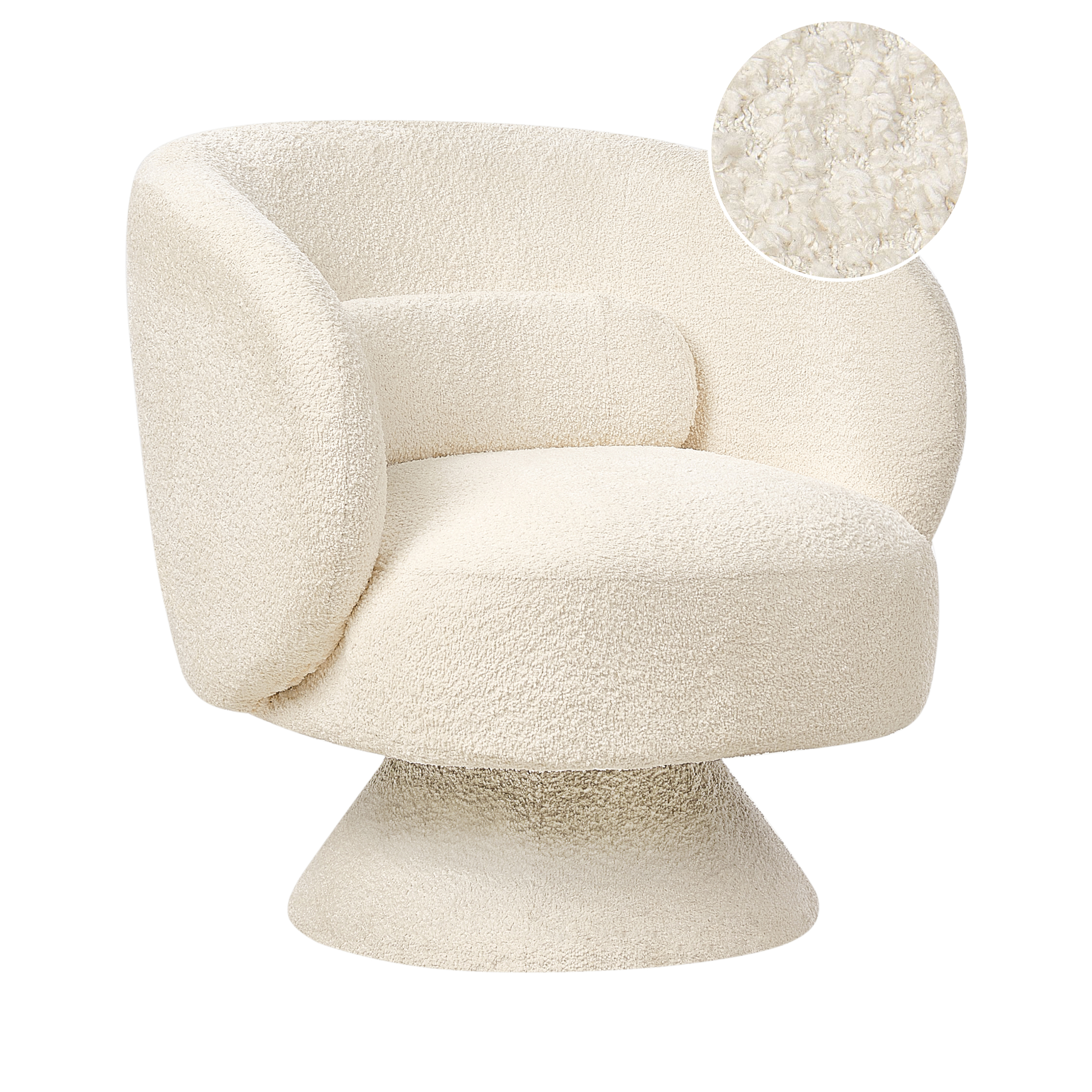 Svängbar fåtölj LIEKSA Bouclé Off-White