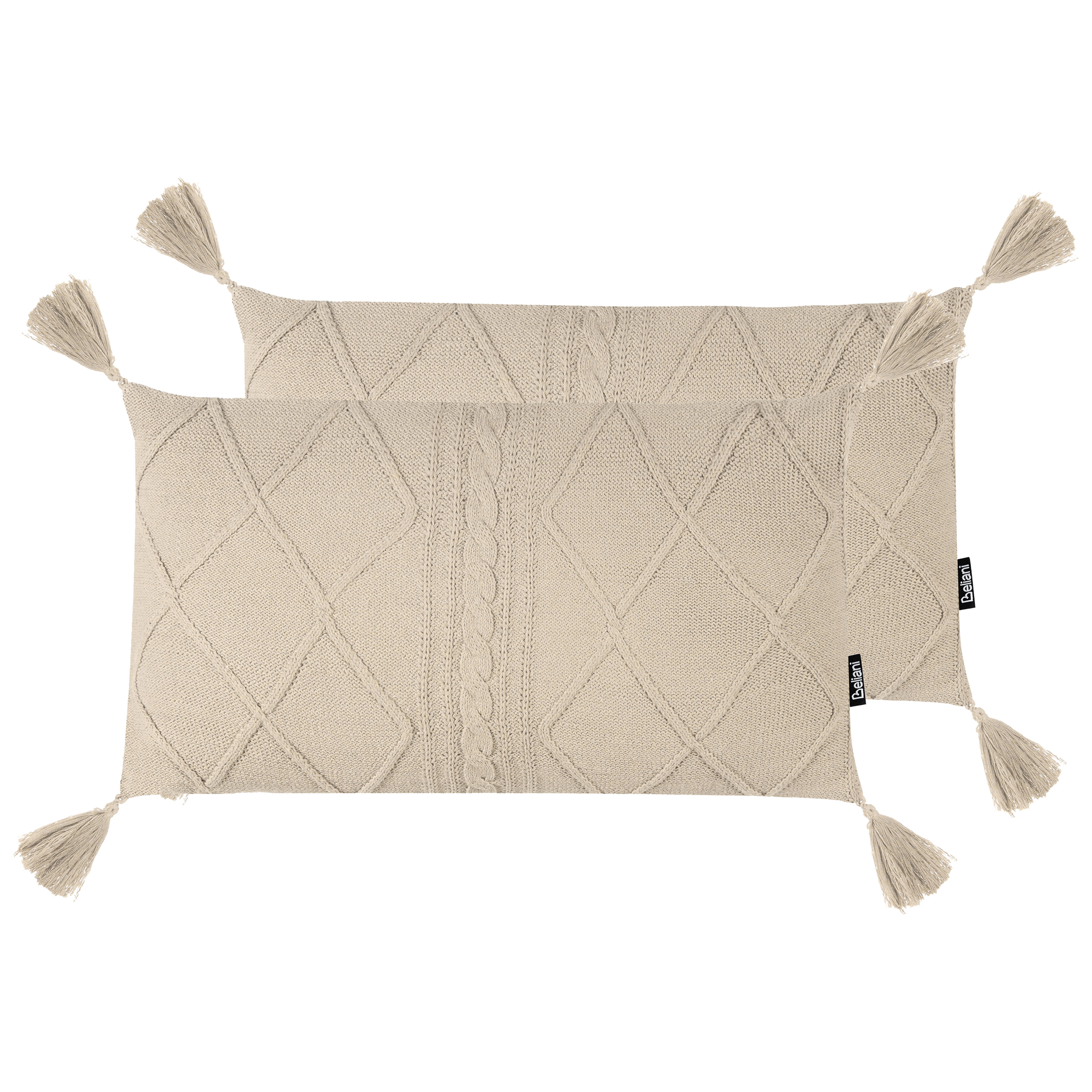 Set med 2 prydnadskuddar CAESIA 30 x 50 cm Bomull Ljusbeige Monokromt