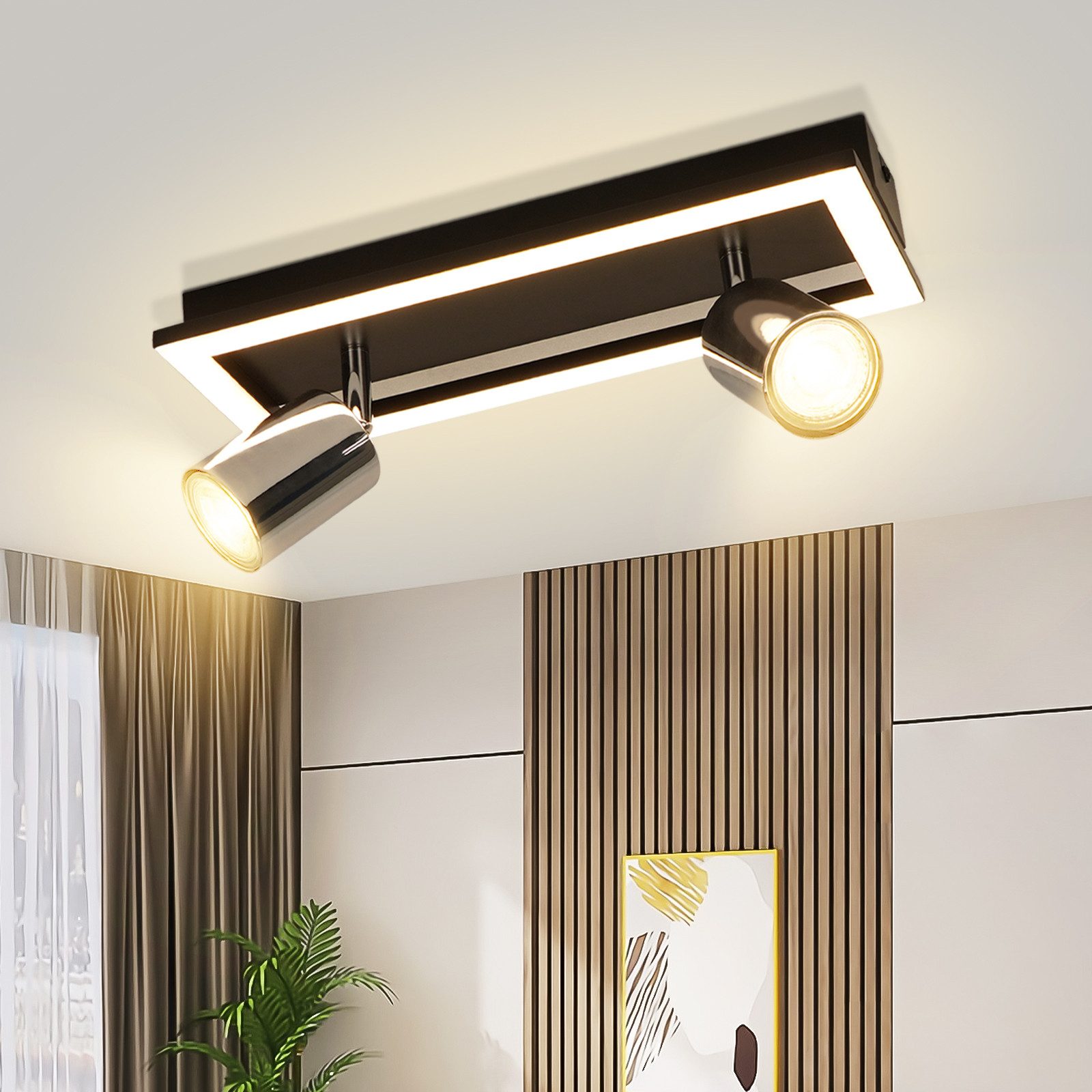 NETTLIFE 2-lågig GU10 modern varmvit justerbar LED-takspotlight 12W