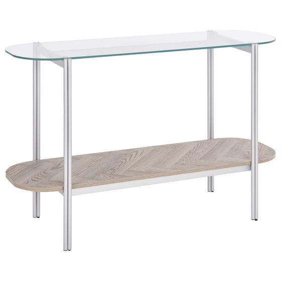 Konsolbord LOVELL Härdat glas Silver