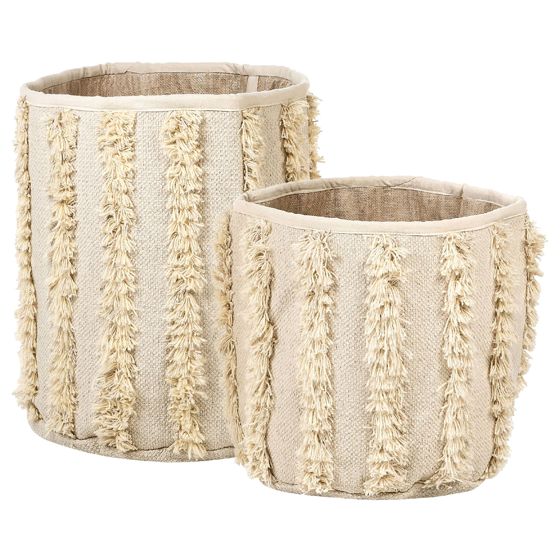 Set med 2 korgar KAKKI Bomull Beige