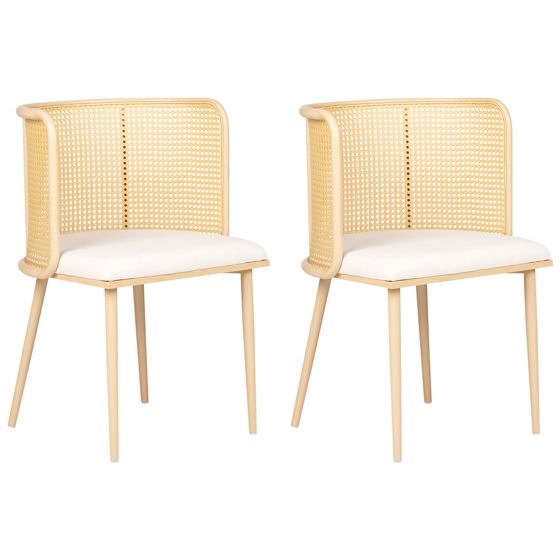 Set med 2 matstolar KOBUK Metall Ljusbrun
