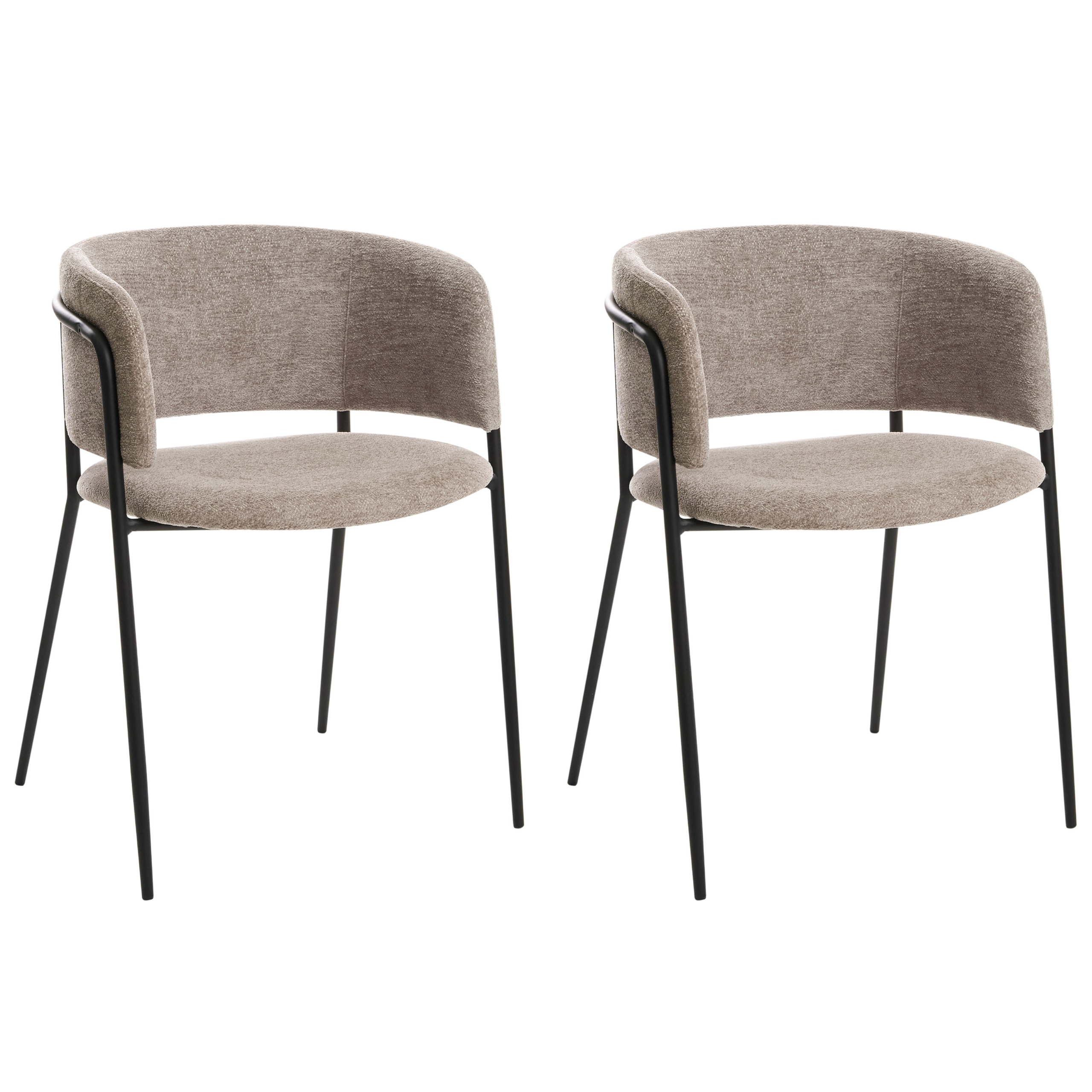 Set med 2 matstolar SPRINGER Chenille Taupe