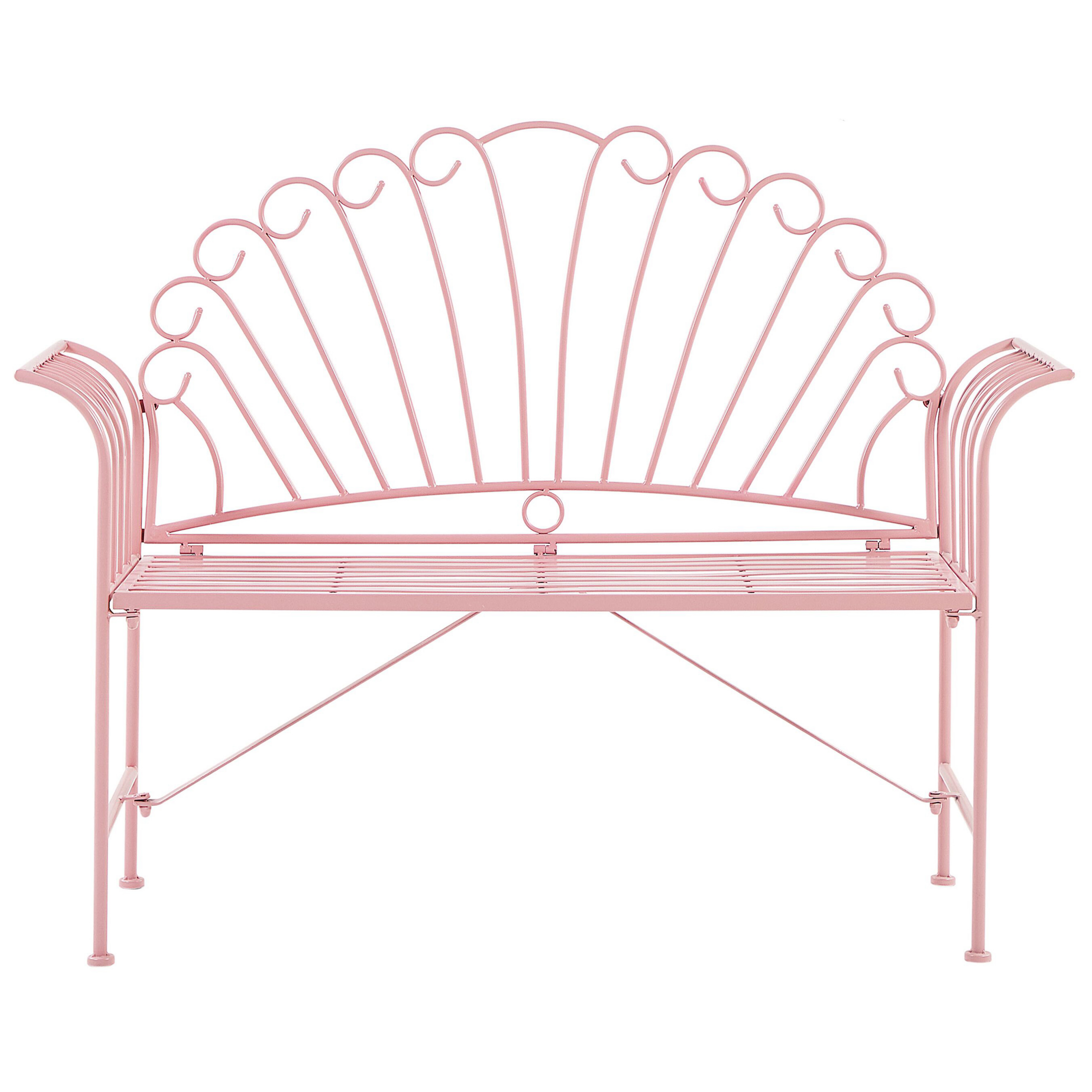 Trädgårdsbänk CAVINIA 125 cm Metall Rosa