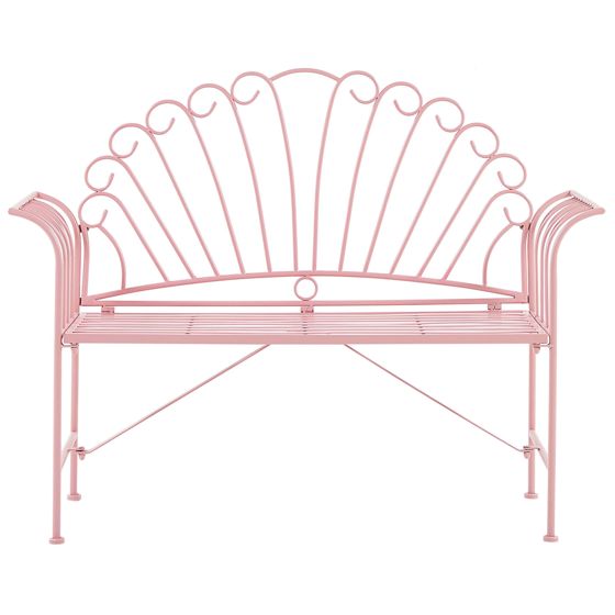 Trädgårdsbänk CAVINIA 125 cm Metall Rosa
