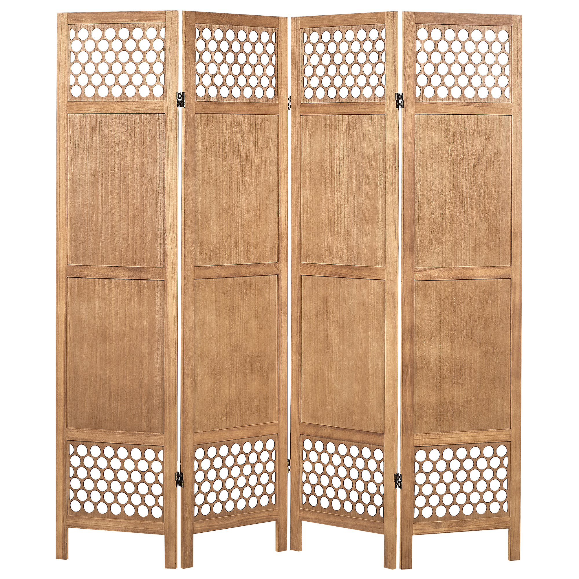 Rumsavdelare med 4 paneler CERTOSA 163 cm 170 cm Ljusbrun