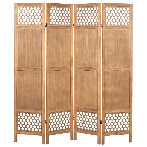 Rumsavdelare med 4 paneler CERTOSA 163 cm 170 cm Ljusbrun