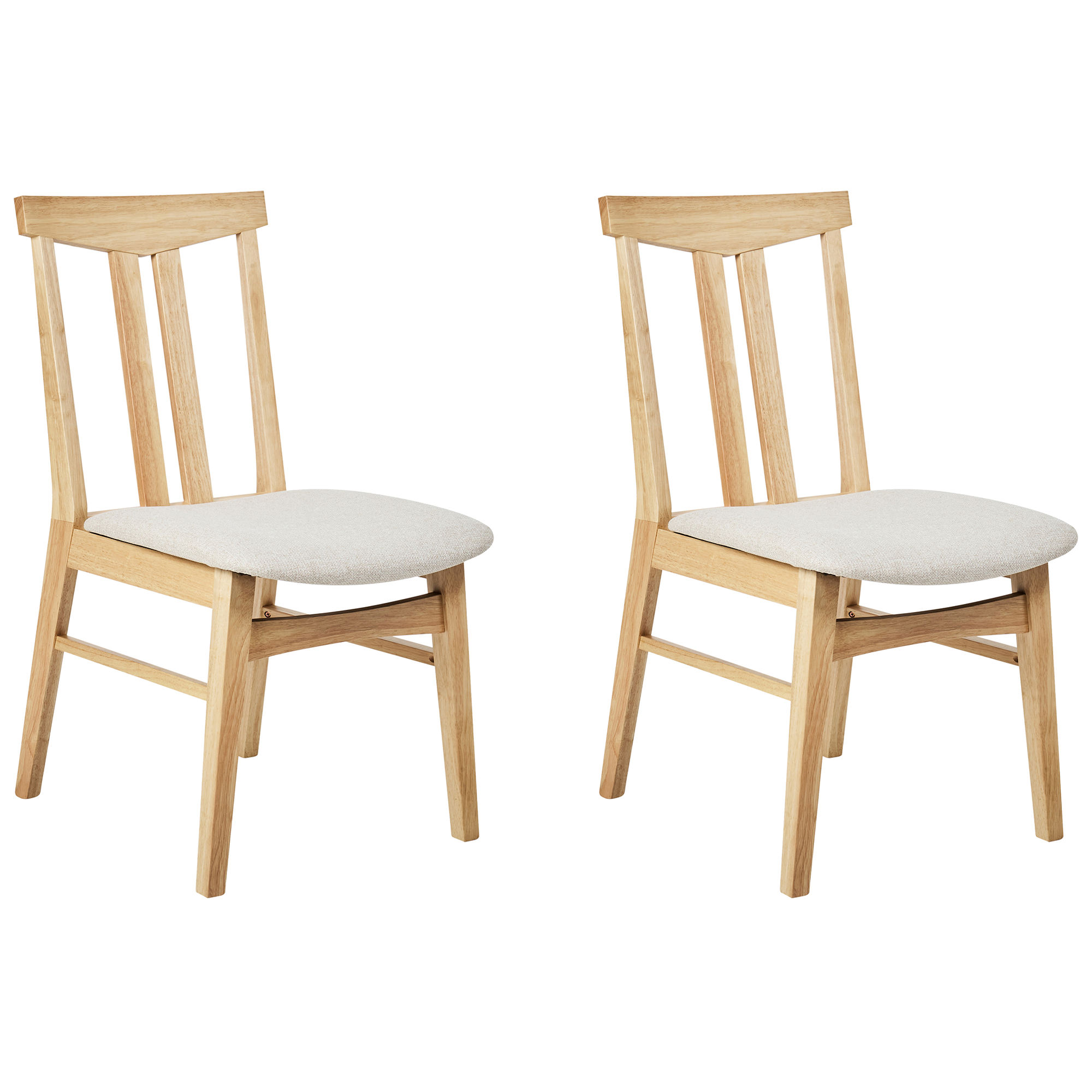 Set med 2 matstolar AVALON Trä Ljusbeige