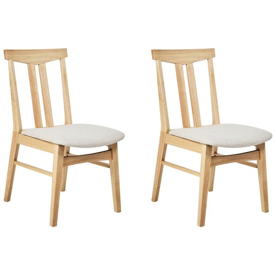 Set med 2 matstolar AVALON Trä Ljusbeige