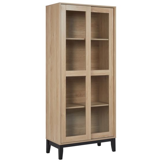 Vitrinskåp i glas RUMSON 80 cm Ljusbrun