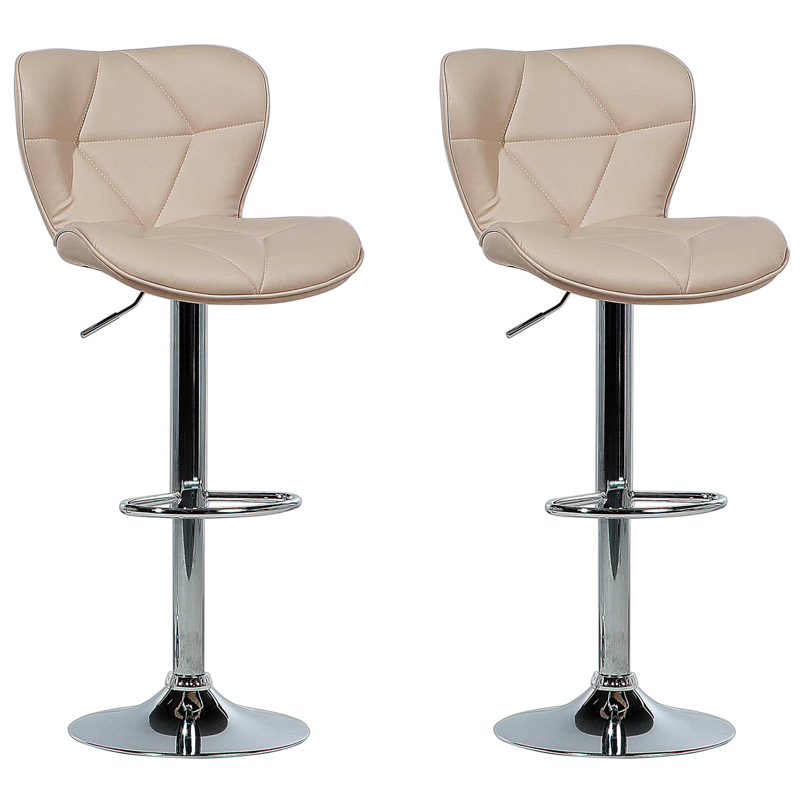 Set med 2 barstolar VALETTA Vridbar Konstläder Ljusbeige