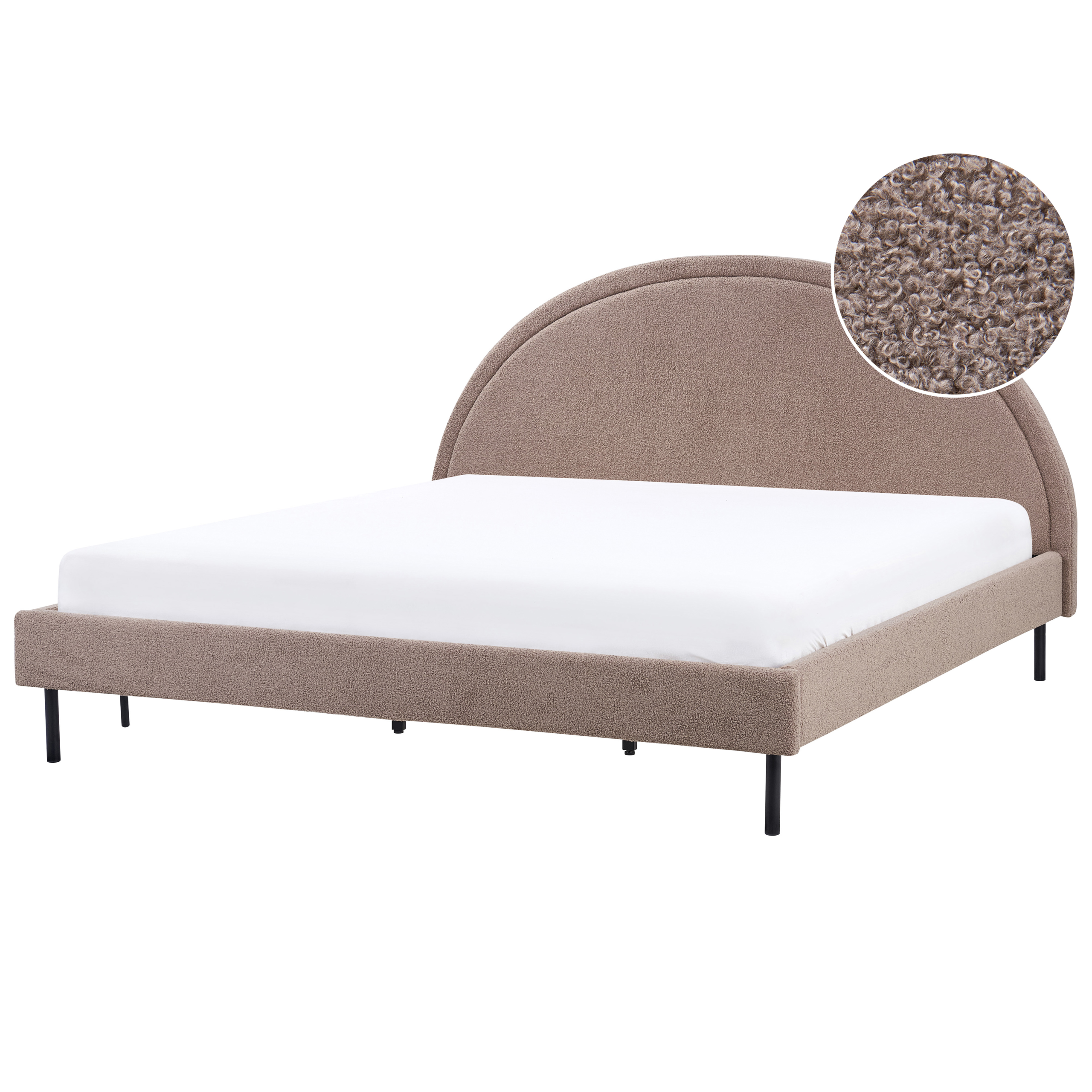 Säng med lamellram Bouclé MARGUT 180 x 200 cm Taupe