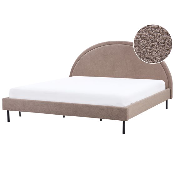 Säng med lamellram Bouclé MARGUT 180 x 200 cm Taupe