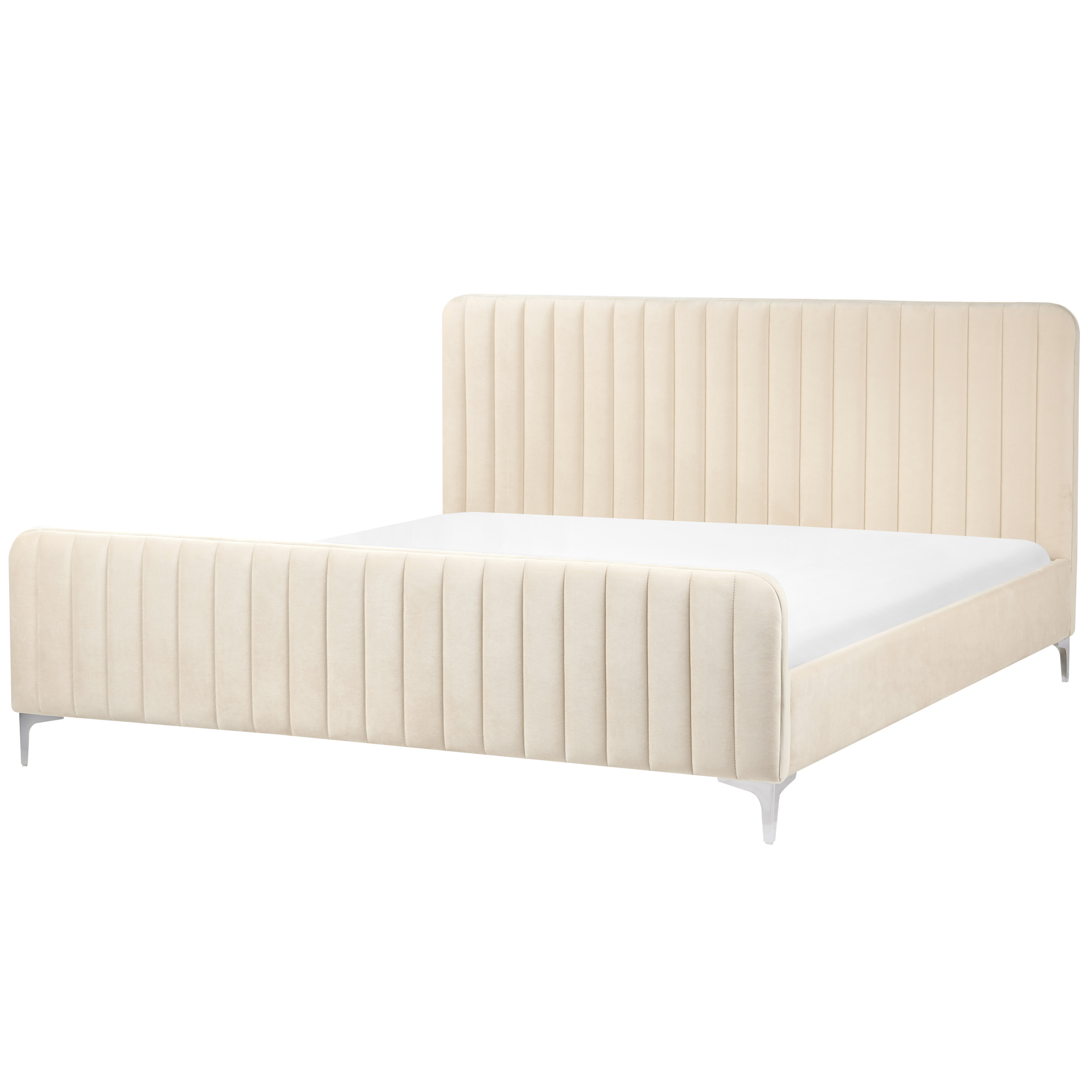Säng med lamellram Sammet LUNAN 180 x 200 cm Ljusbeige