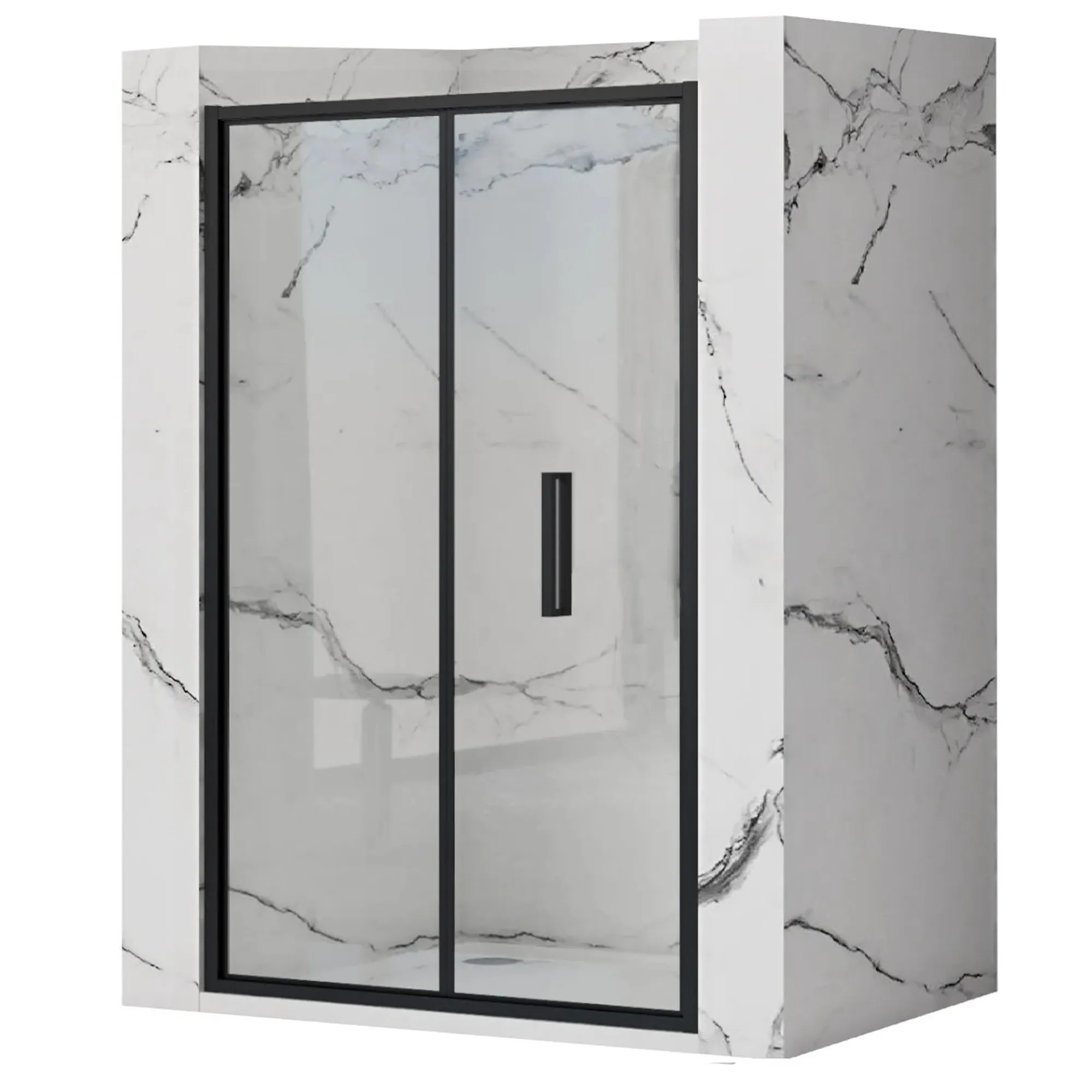 REA Vikbar Duschdörr RAPID FOLD 100 Svart, 2,5x100x190cm