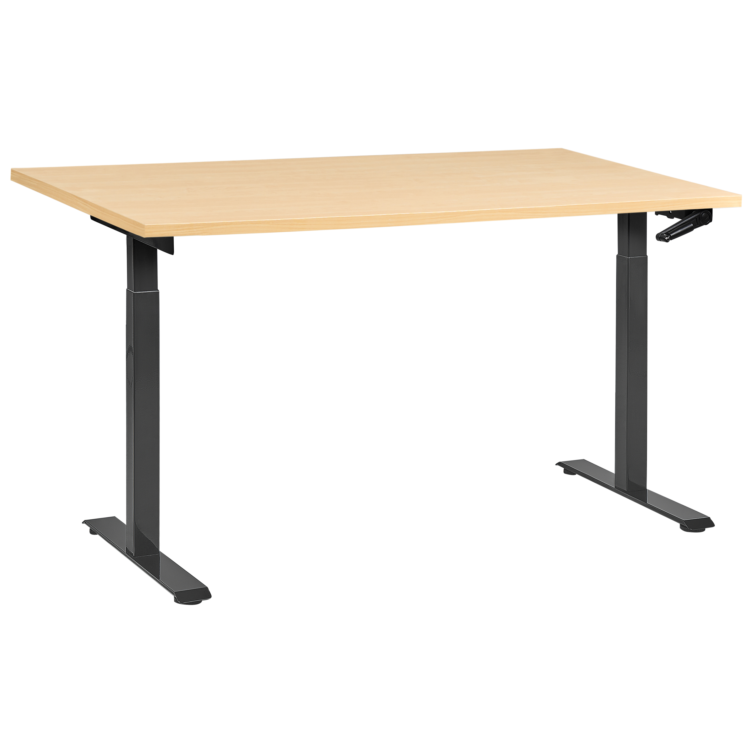 Manuellt höj- och sänkbart skrivbord DESTINES 160 cm 72 cm Svart/ Ljusbrun