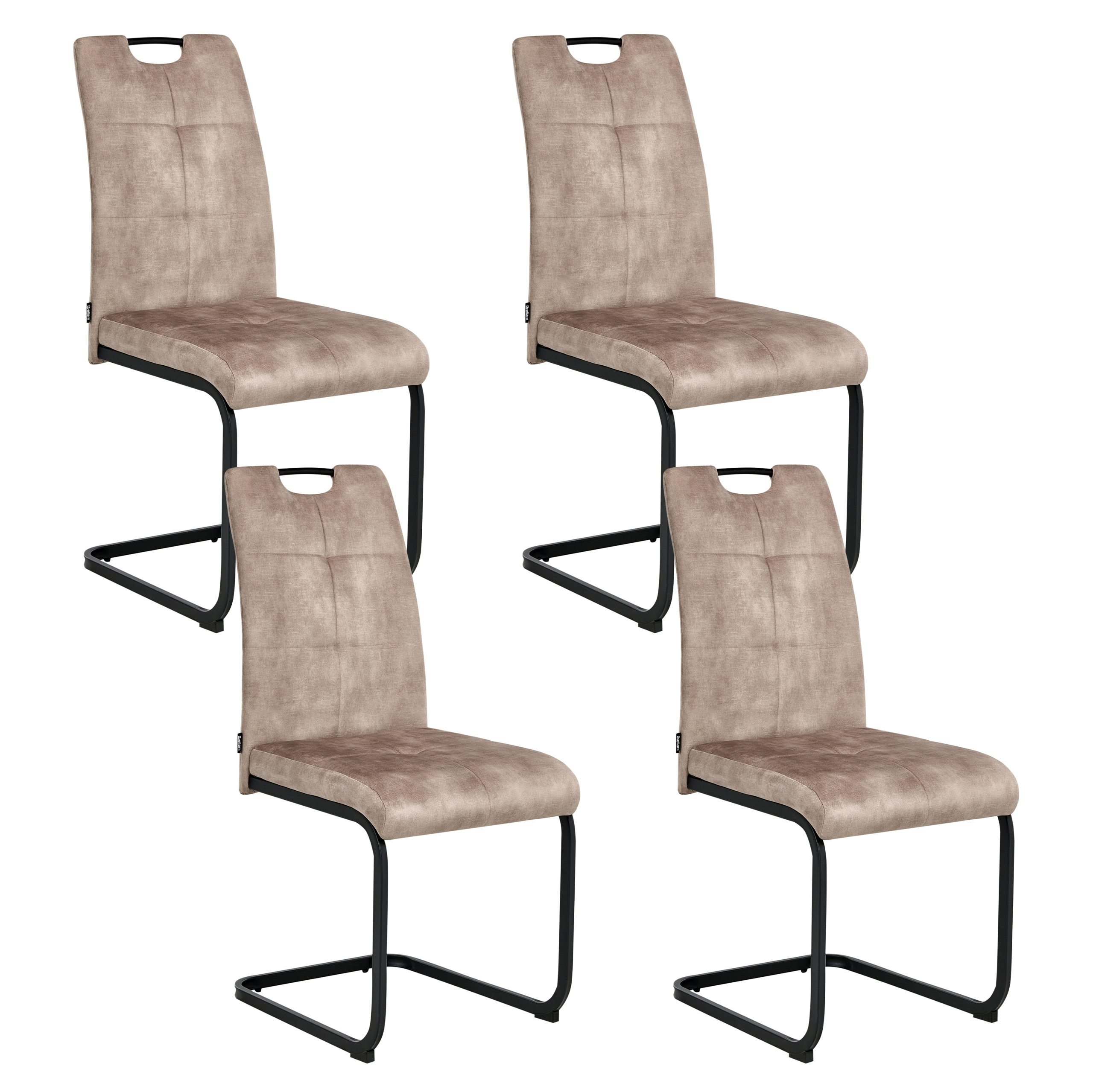 Set med 4 matstolar CISCO Taupe