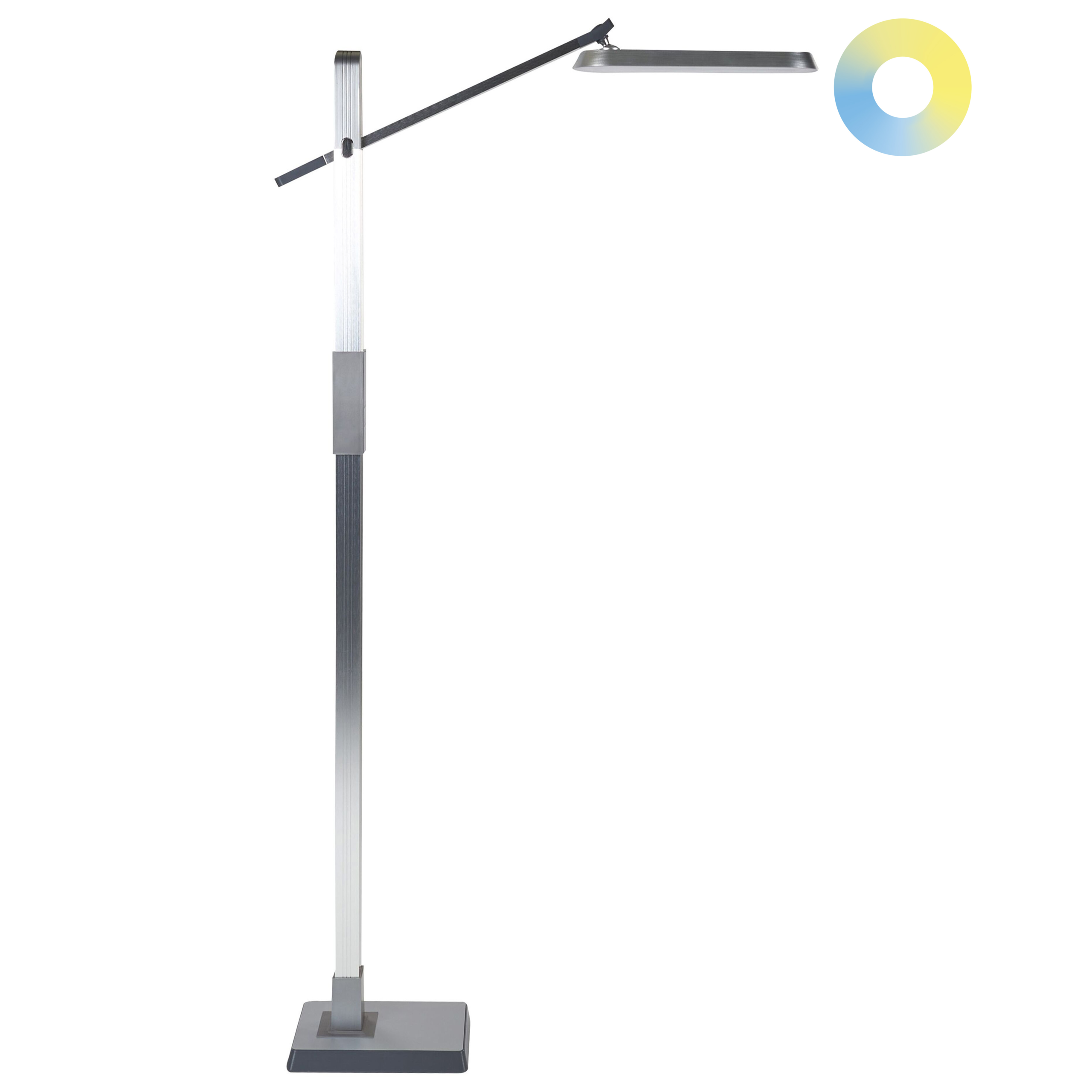 LED-golvlampa AQUARIUS med dimmer Metall Silver