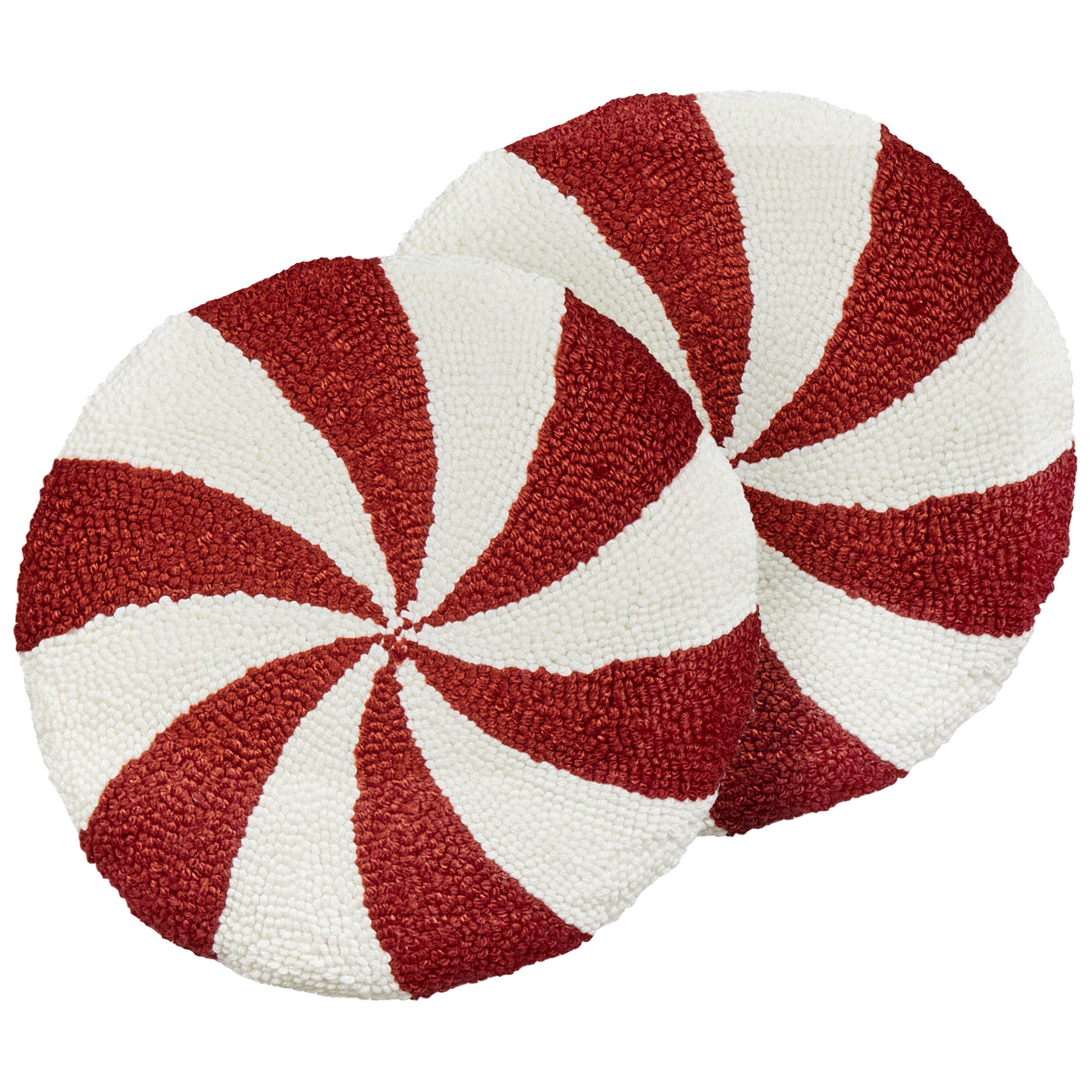 Set med 2 prydnadskuddar SWIRL CANDY 40 x 40 cm Bouclé Röd