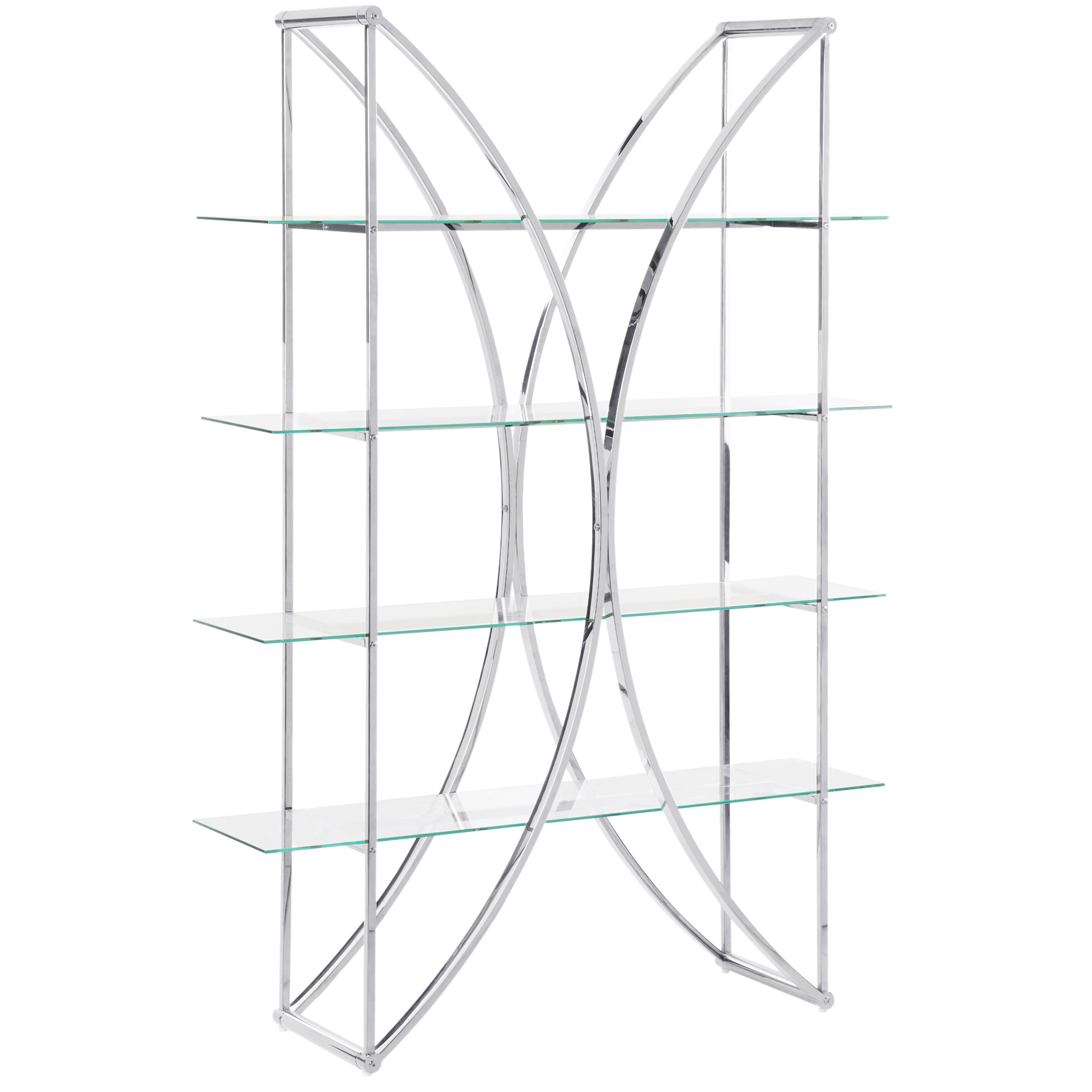 Hyllsystem med 4 hyllplan HOLLOW 175 cm Metall Silver