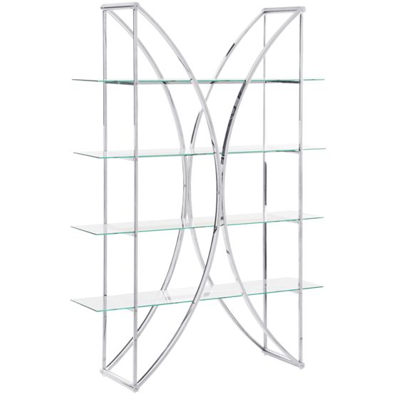 Hyllsystem med 4 hyllplan HOLLOW 175 cm Metall Silver