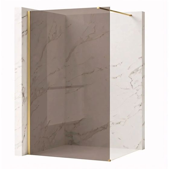 REA Duschvägg Flexi brown 140 Borstat Guld, 120x140x195cm