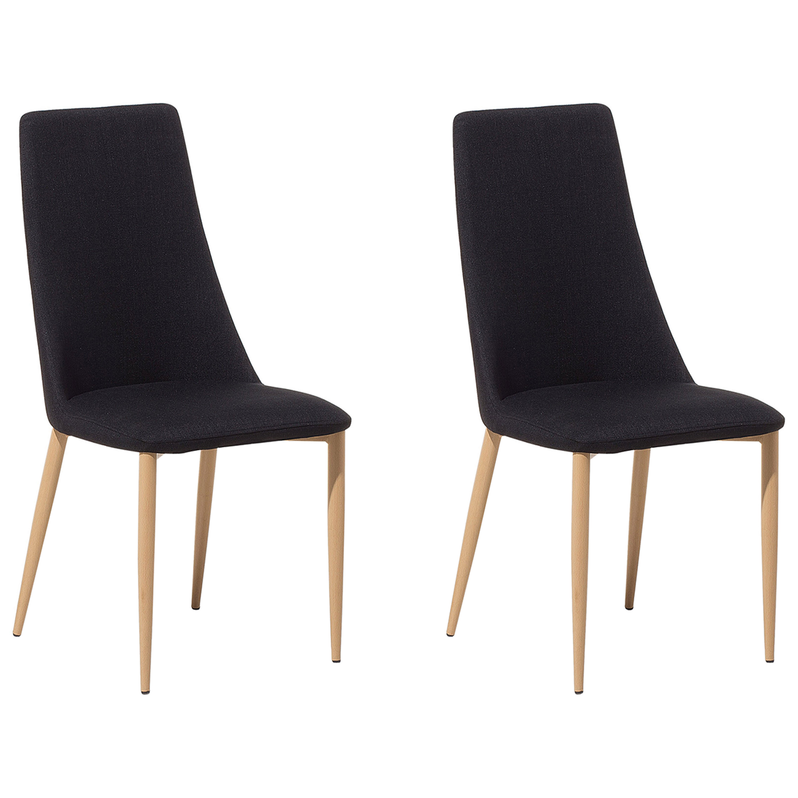 Set med 2 matstolar CLAYTON Svart