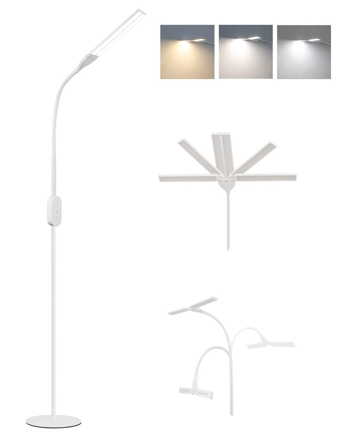 NETTLIFE 158 cm salongslampa LED – Dimbar, justerbar, modern touch-strömbrytare, 9 W, med timer och minnesfunktion