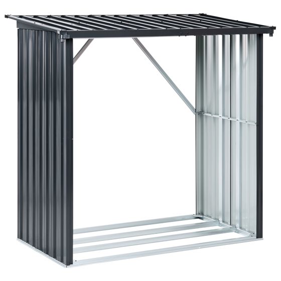 Trädgårdsvedförråd SCHEGGINO 165 cm 89 cm Metall Grafitgrå
