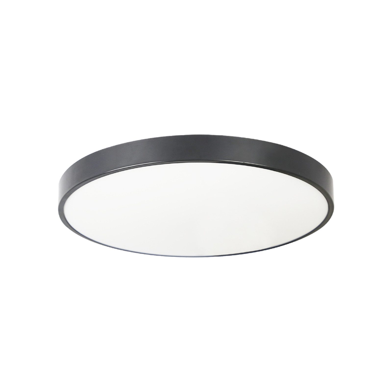 NETTLIFE LED-taklampa, IP44, 4000 K, svart, 28 cm, rund, 17 W, platt, sovrums-/badrumslampa