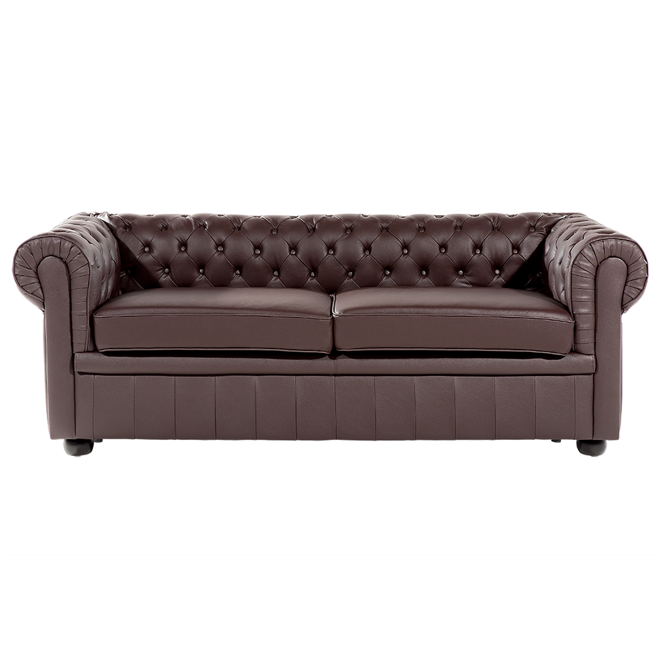 Soffa 3-sits CHESTERFIELD Läder Brun