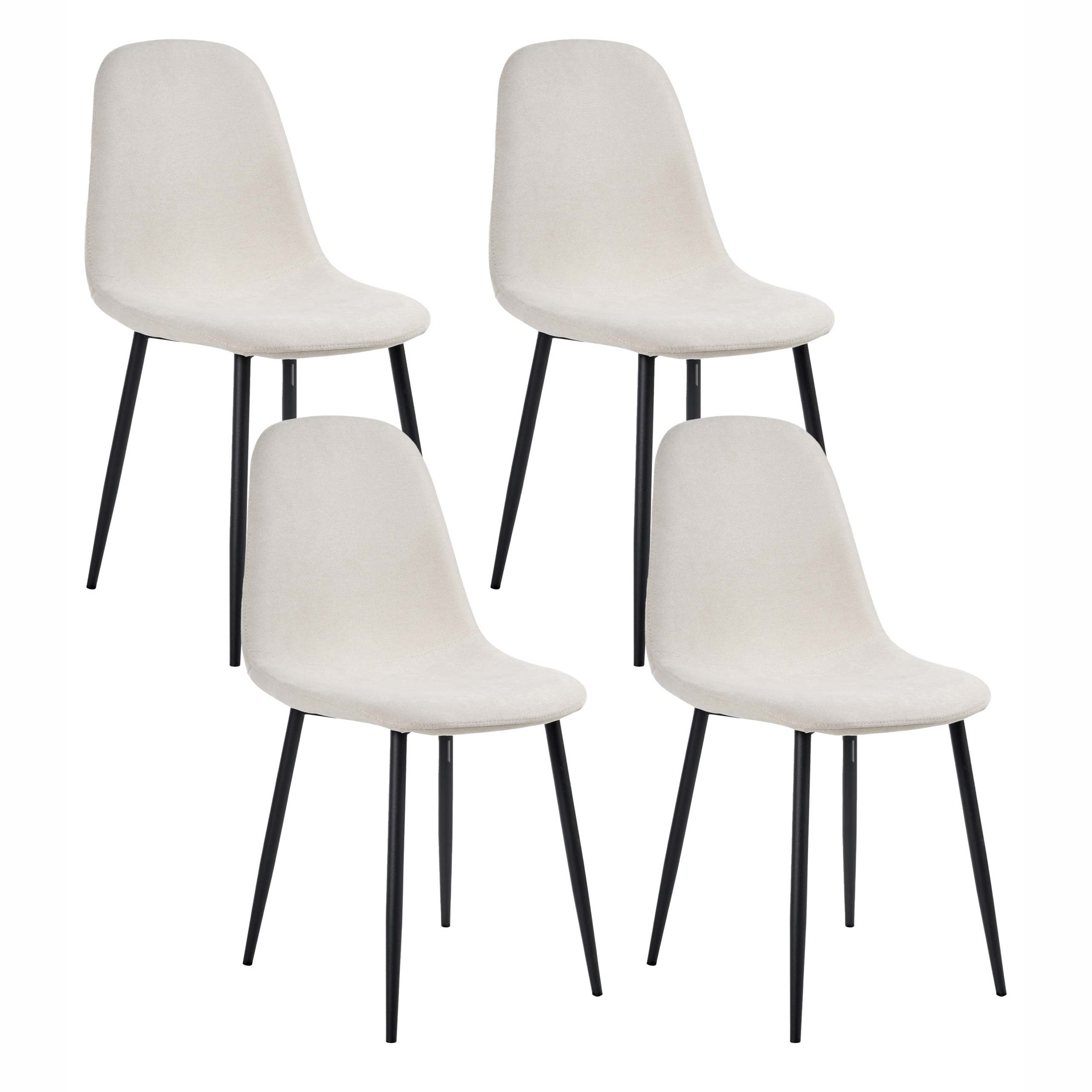 Set med 4 matstolar CRANDALL Ljusbeige
