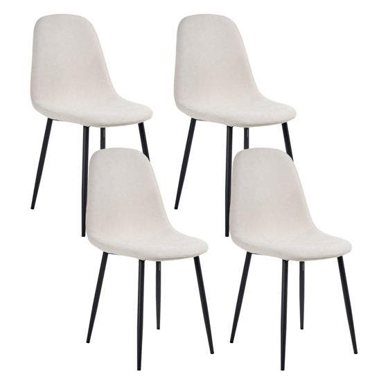 Set med 4 matstolar CRANDALL Ljusbeige
