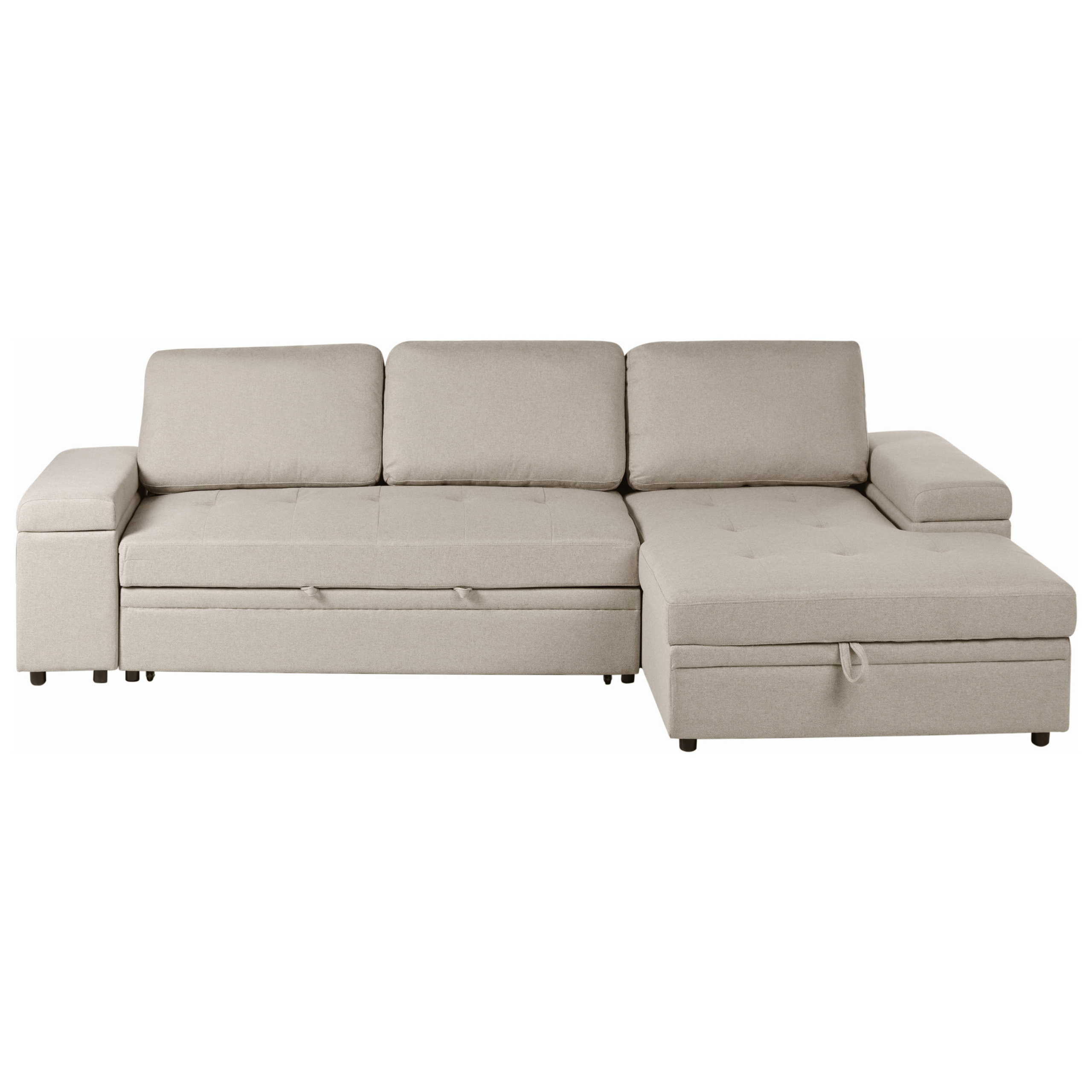 Hörnbäddsoffa 3-sits HRISEY Konstlinne Beige Vänstervänd