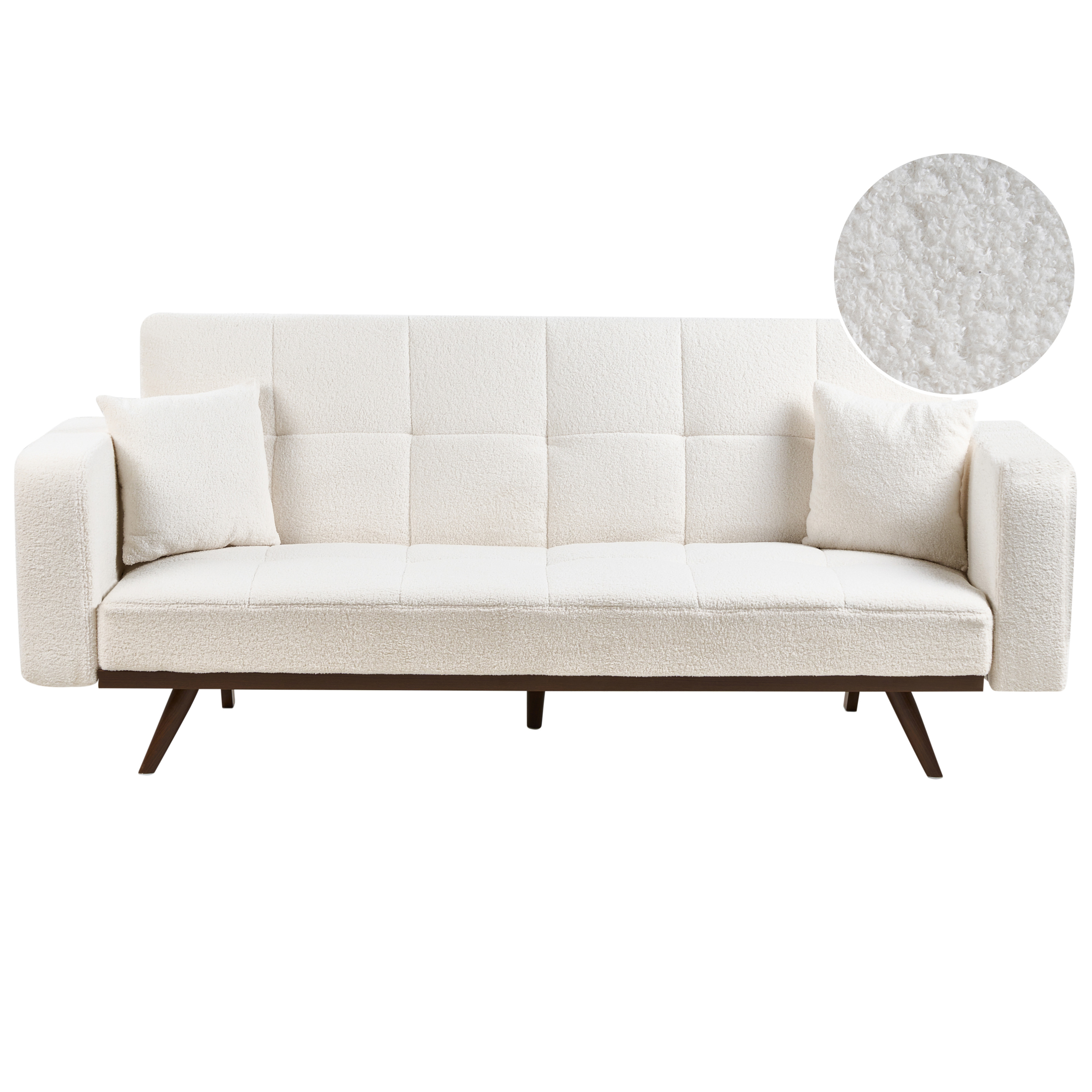 Bäddsoffa 3-sits HJULBY Bouclé Off-White