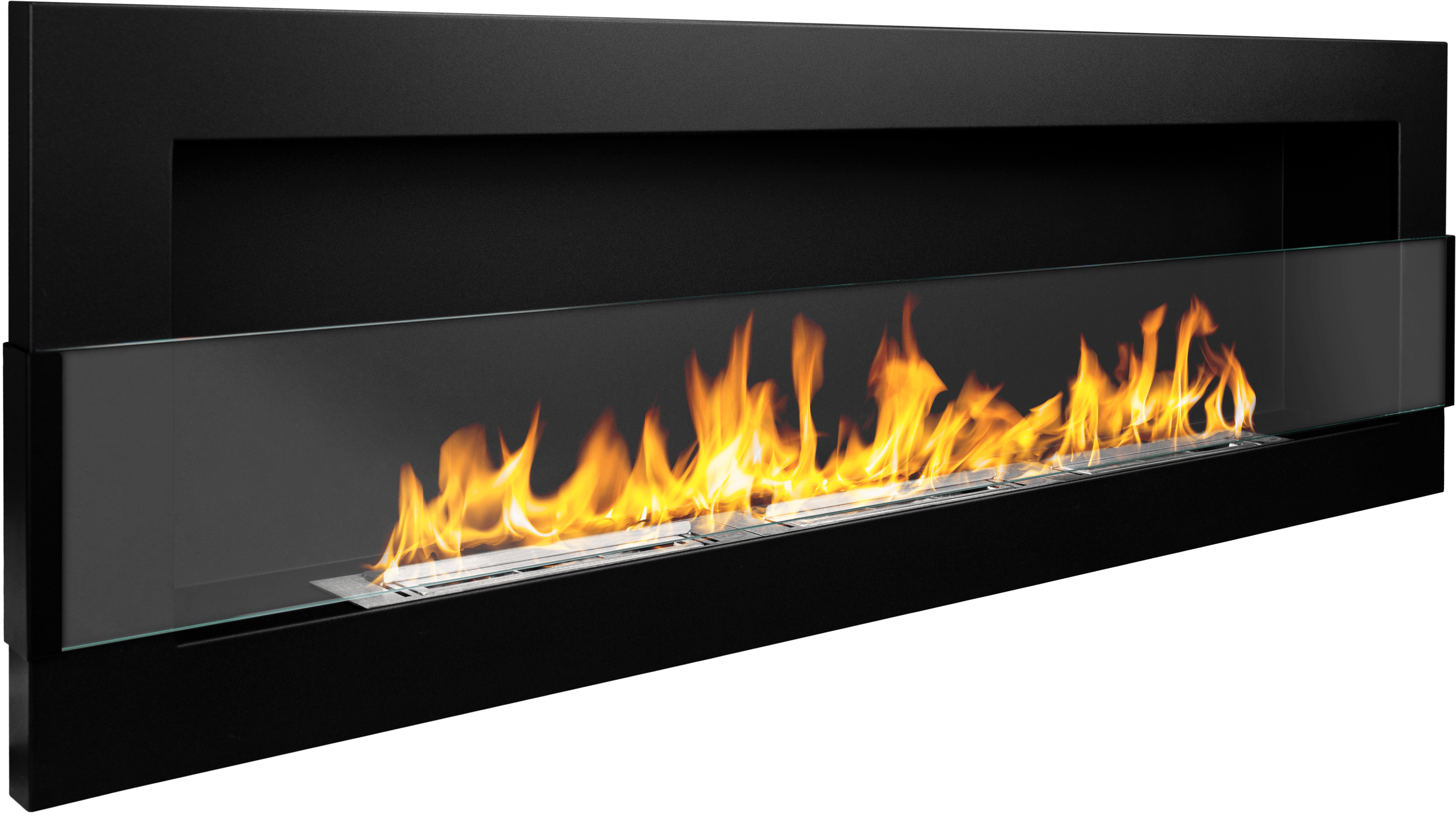 bioetanolkamin väggmonterad 1200 × 400 med säkerhetsglas – matt svart