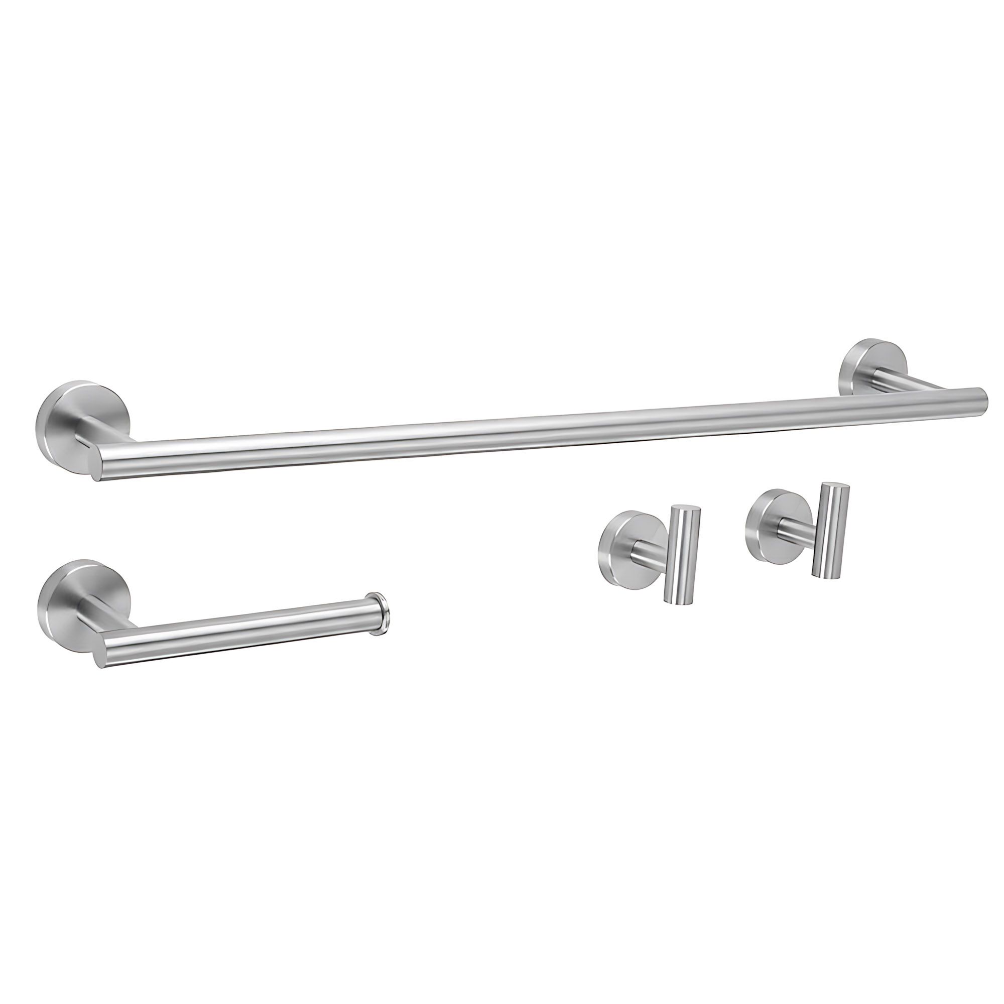 REA Set Med Badrumskrokar ARI 4 pieces Borstad Nickel, 60x6x5cm