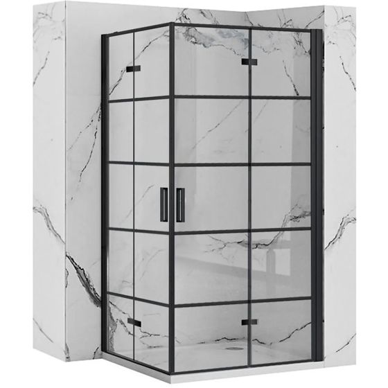REA Duschkabin MOLIER DOUBLE 90X90 Svart, 90x90x190cm