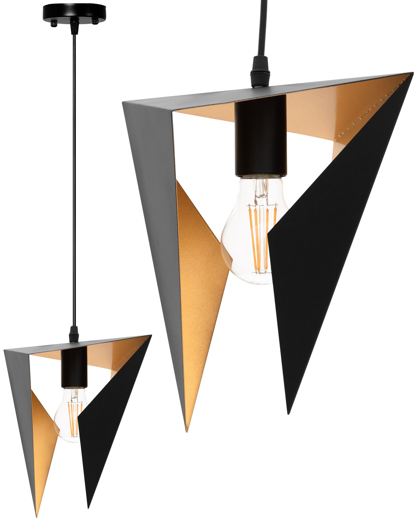 TOOLIGHT hängande taklampa APP253-1CP Svart 23x17,5x23cm