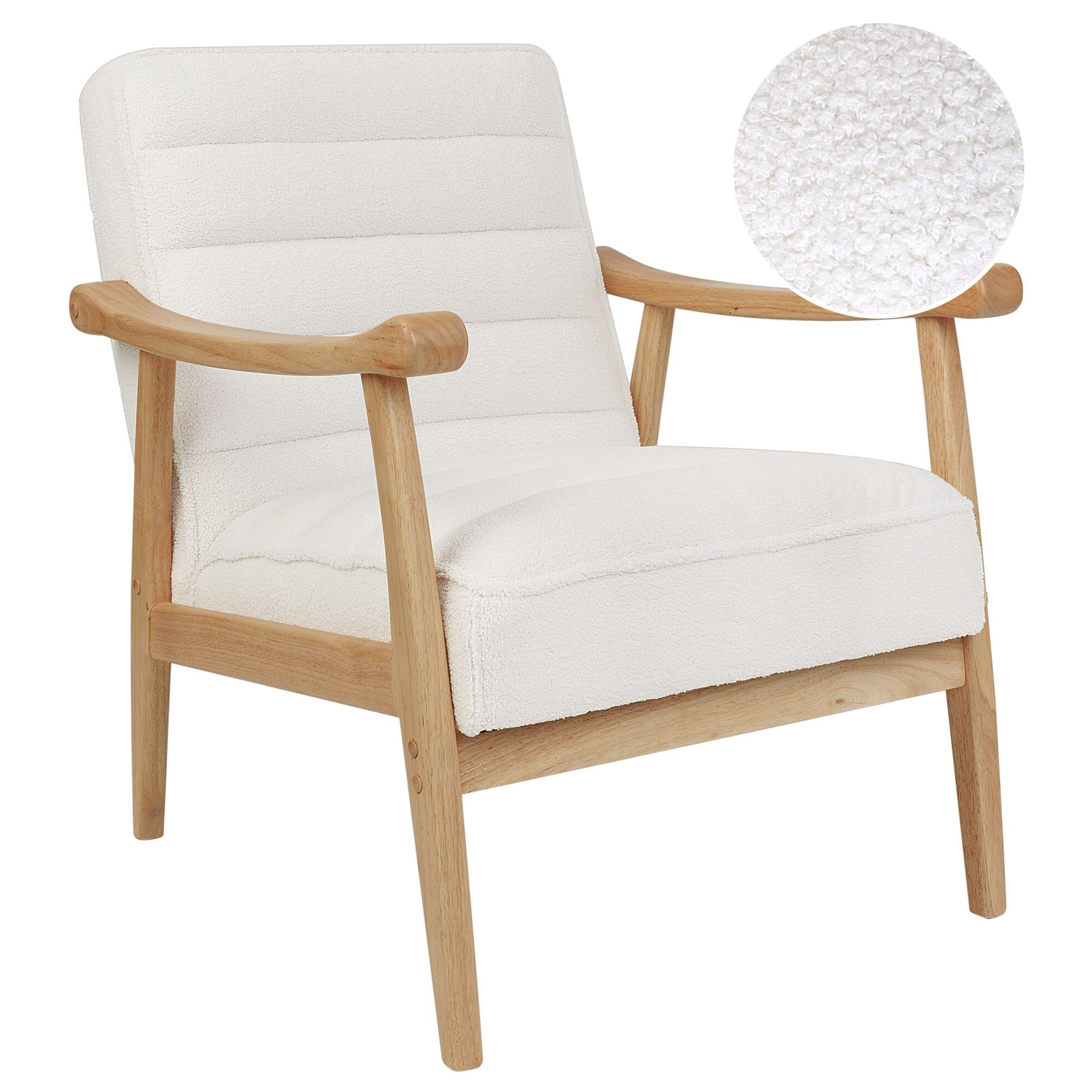 Fåtölj LEKNES Bouclé Off-White