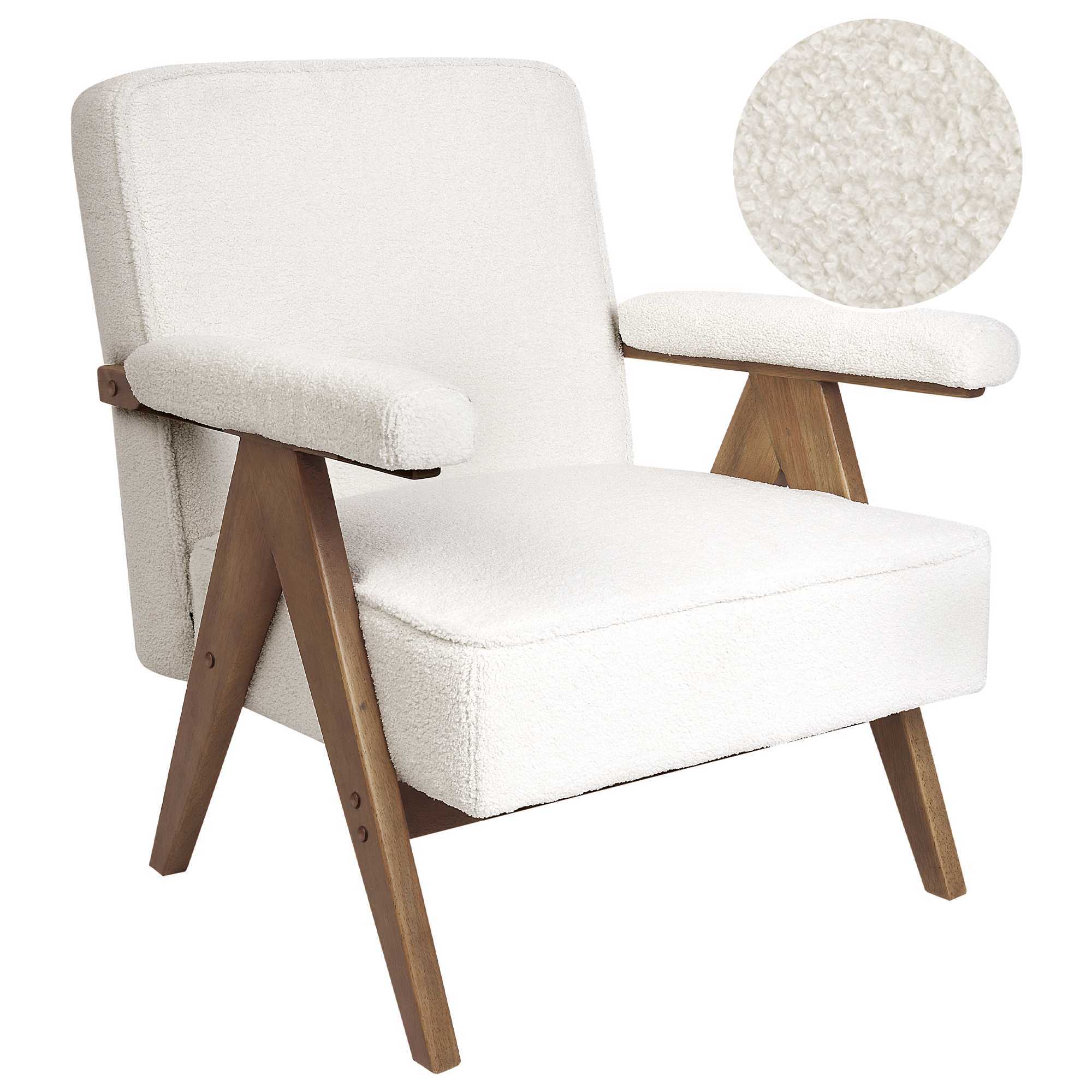 Fåtölj EVJE Bouclé Off-White