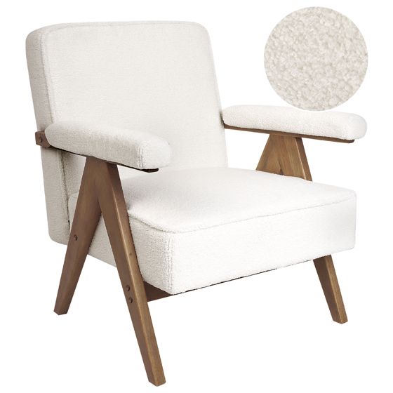 Fåtölj EVJE Bouclé Off-White