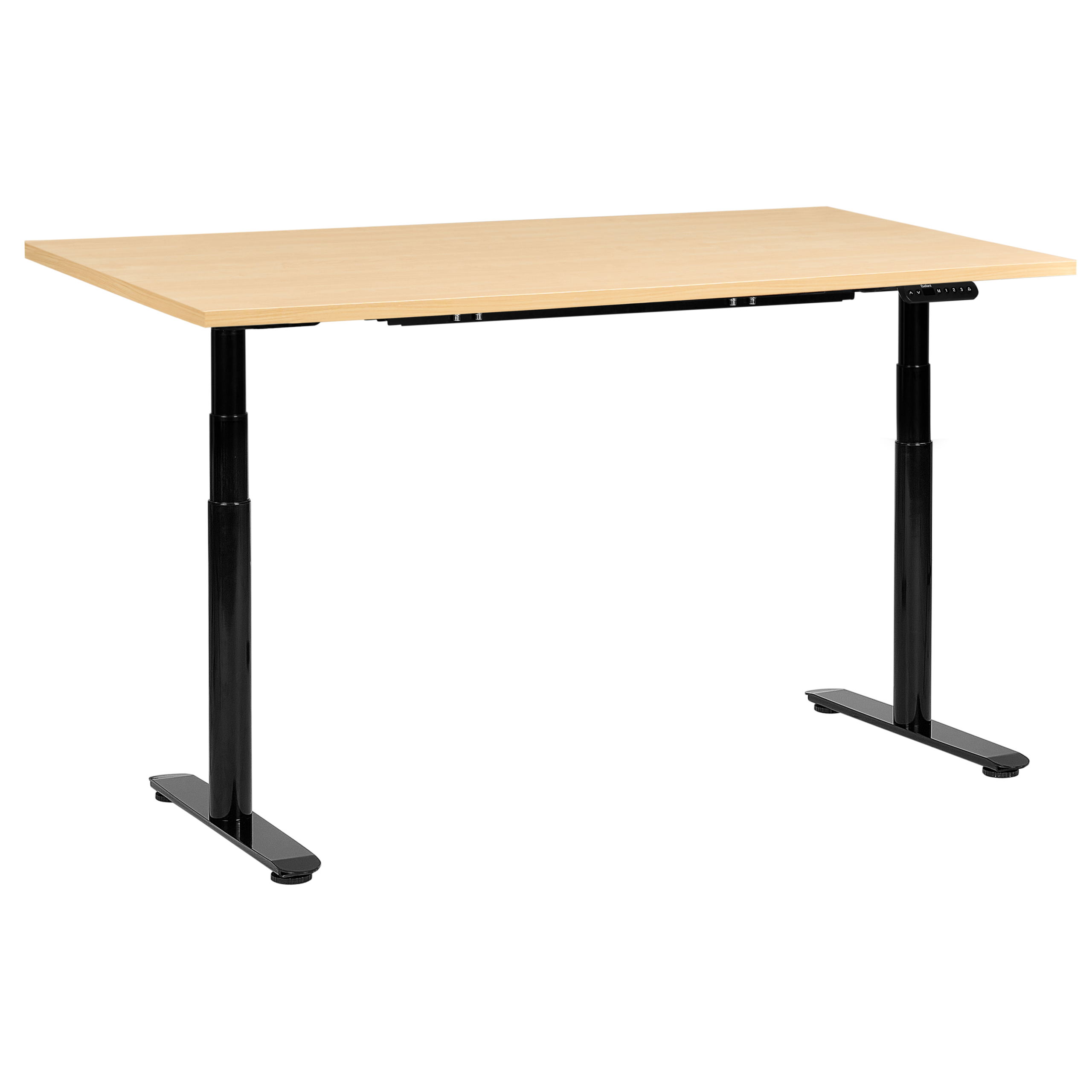 Elektriskt höj- och sänkbart skrivbord DESTINAS 160 cm 72 cm Svart/ Ljusbrun