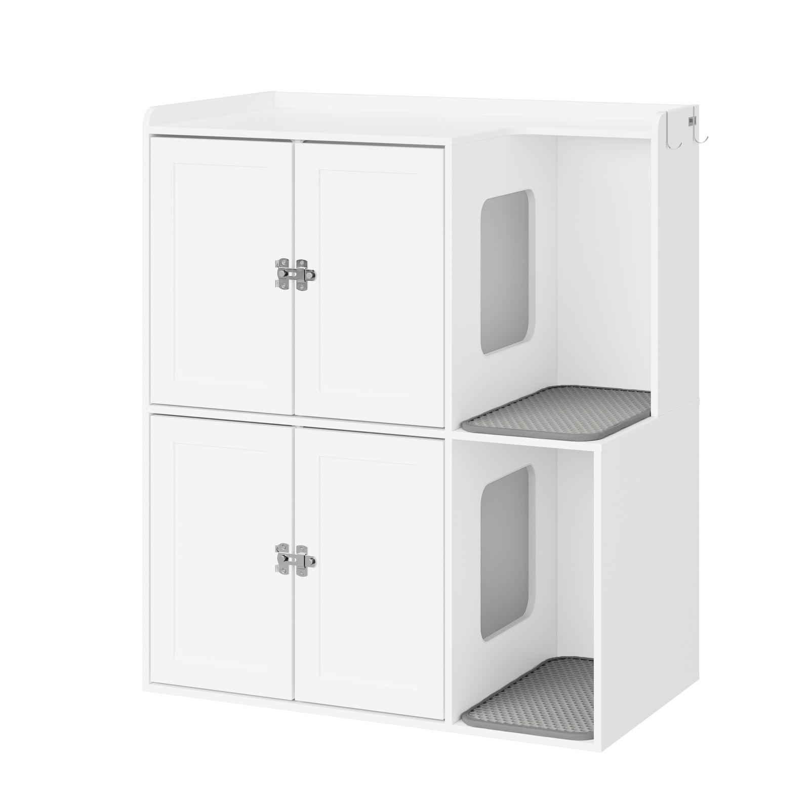 Kattlådemöbel med två fack i vitt 80x45x95.5 cm HAT09-E-W