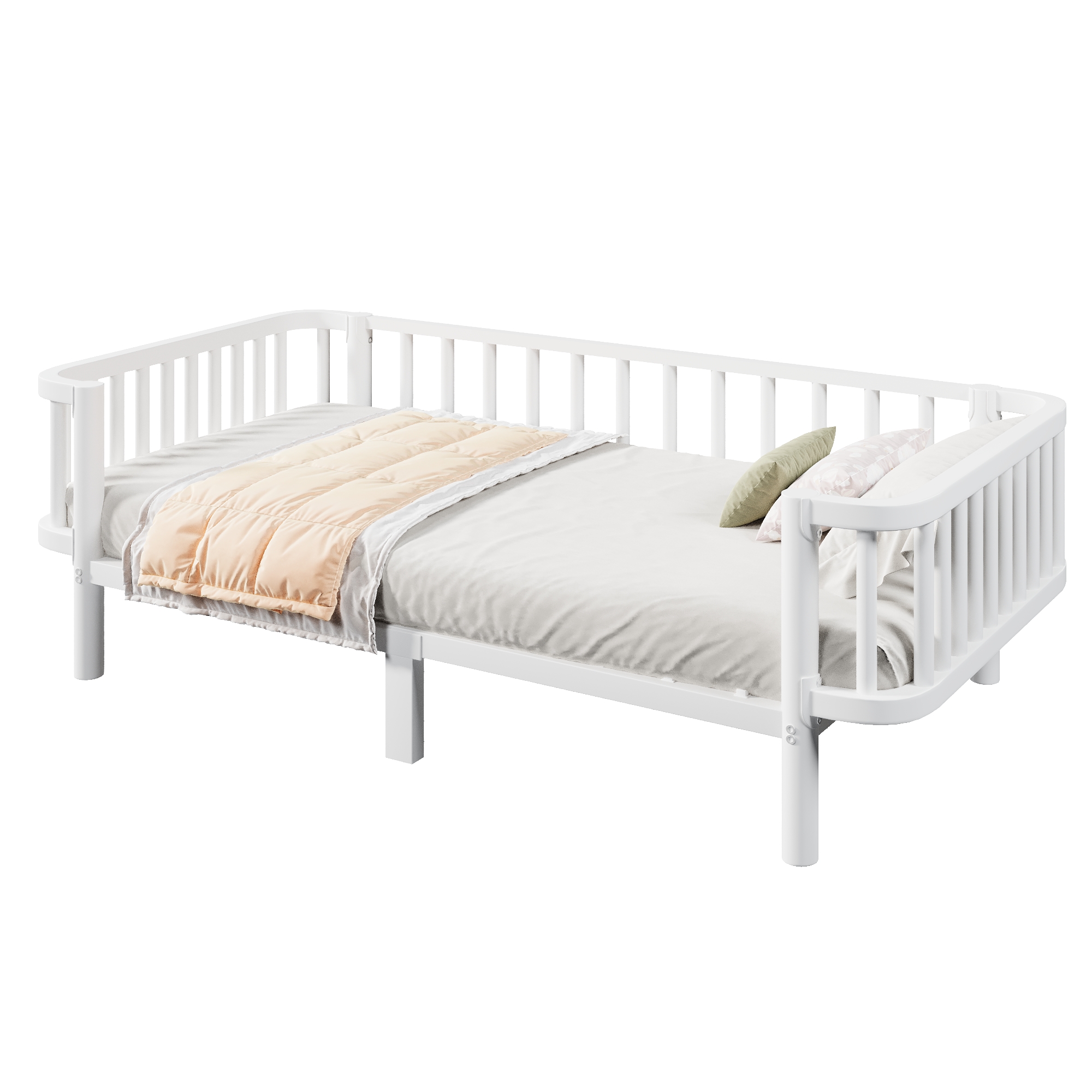 Dagbädd 90x200 cm med robust ribbotten i stål, svart