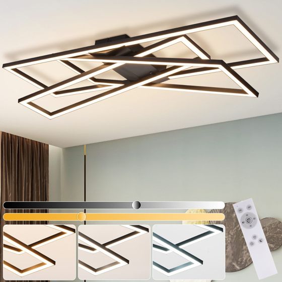 NETTLIFE LED - taklampa, svart, 45W, dimbar, för vardagsrum, kontor, barnrum