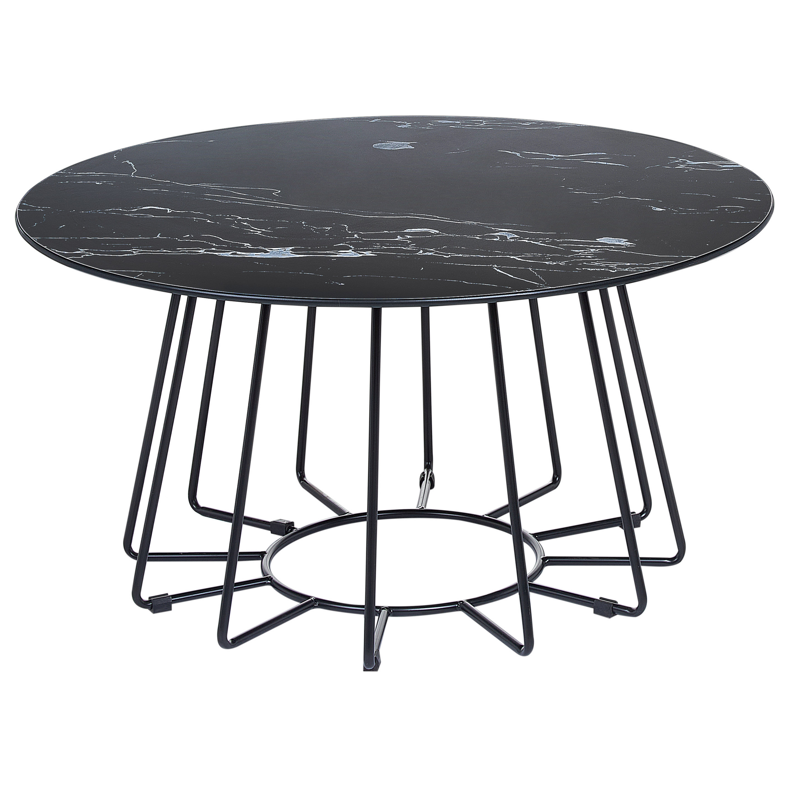 Soffbord BERNIE Härdat glas Svart marmor