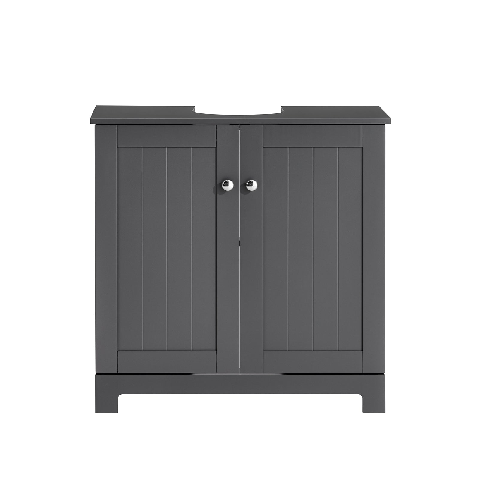 SoBuy Handfatsunderskåp – Badrumsskåp med dörrar och justerbara hyllplan – Badrumsmöbel i MDF, underskåp för litet badrum, för pelarhandfat, Mörkgrå, 60x60x29cm, BZR18-II-DG