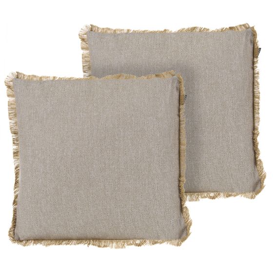 Set med 2 utomhusdynor CASTANEA Monokromt 45 x 45 cm Beige